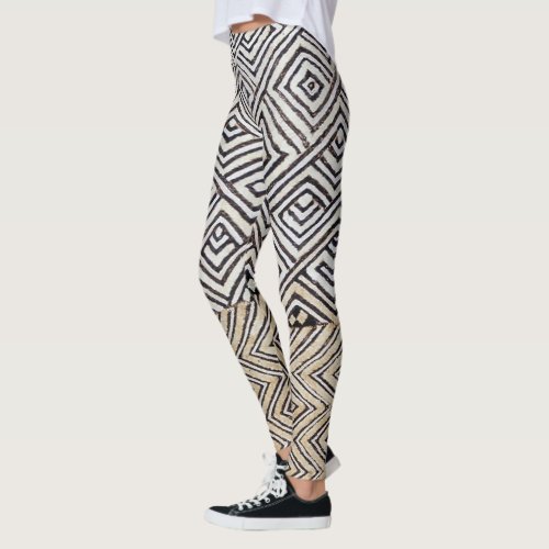 Kuba Geometric Pattern  Leggings