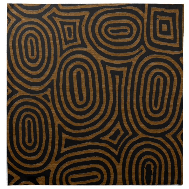 Kuba Legacy: Dark Brown & Black Ethnic Cloth Napki (Front)