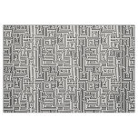 Kuba Maze Style 221019 - Black on White Fabric