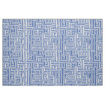 Kuba Maze Style 221019 - Navy on White Fabric