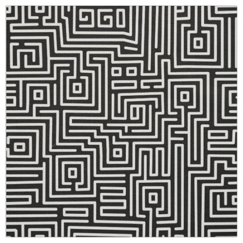 Kuba Maze Style 221019 _ White and Black Fabric