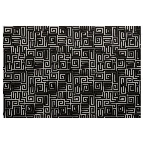 Kuba Style Pattern 280922 _ Black Fabric