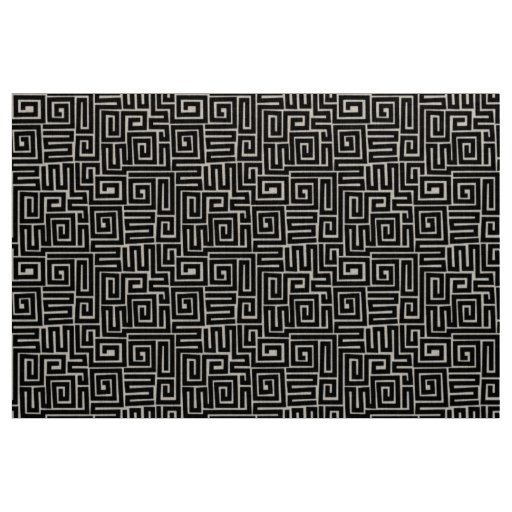 Kuba Style Pattern 280922 - Black Fabric