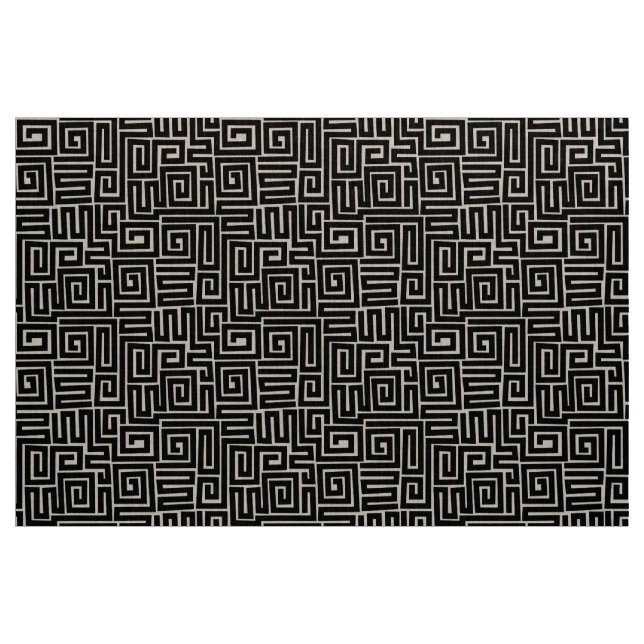 Kuba Style Pattern 280922 - Black Fabric (Yard)