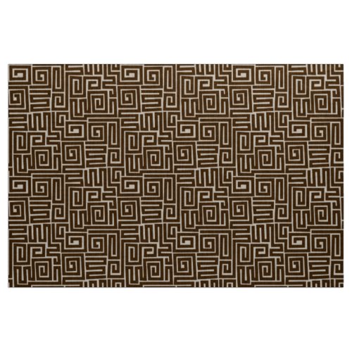 Kuba Style Pattern 280922 _ Dark Brown Fabric