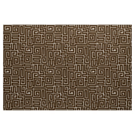 Kuba Style Pattern 280922 - Dark Brown Fabric