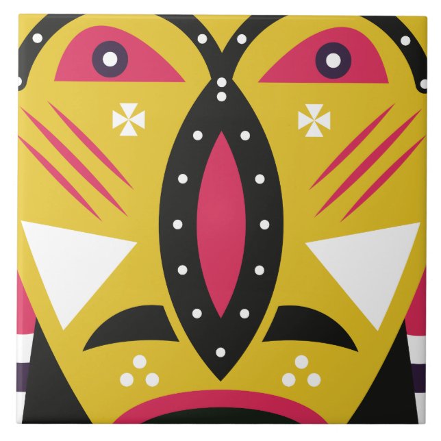 kuba tribal ceramic tile (Front)