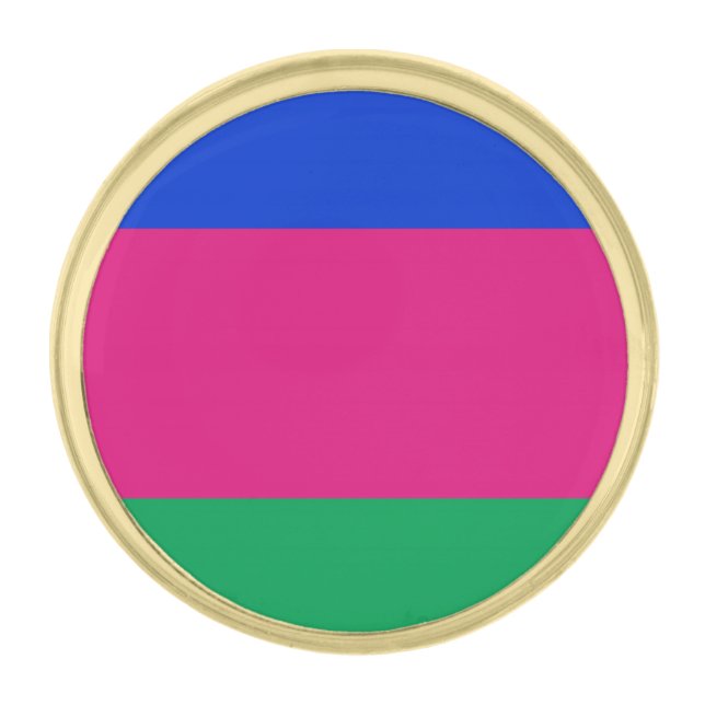 Kuban People's Republic Flag Gold Finish Lapel Pin (Front)