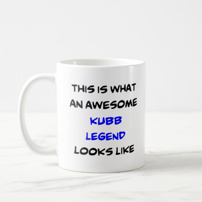 kubb legend, awesome coffee mug (Left)