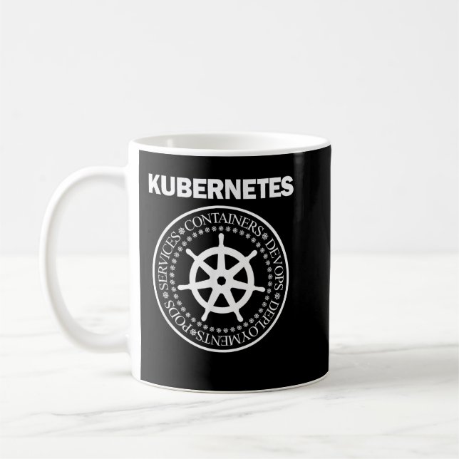 Kubernetes devops programming container docker ser coffee mug (Left)