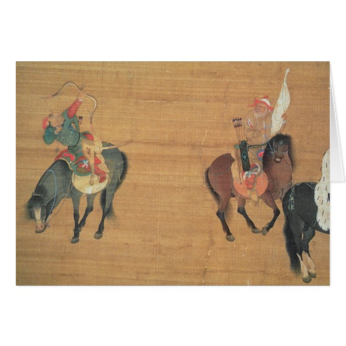 Kublai Khan (1214 94) Hunting (detail), Yuan dynas Greeting Card