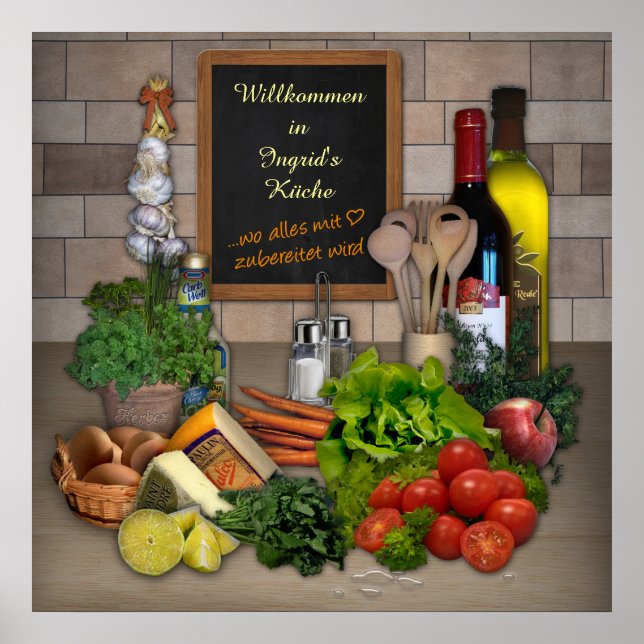 Küchenposter mit Deinem Namen Poster (Front)