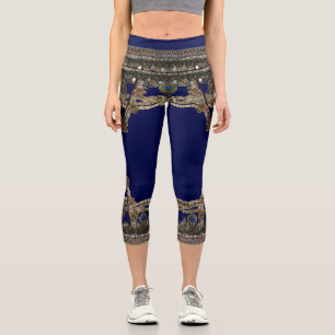 Kuchi Tribal Belly Dance Yoga Blue Capris