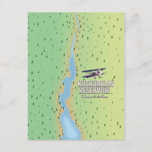 Kuchurhan reservoir Ukraine & Moldova Map Postcard