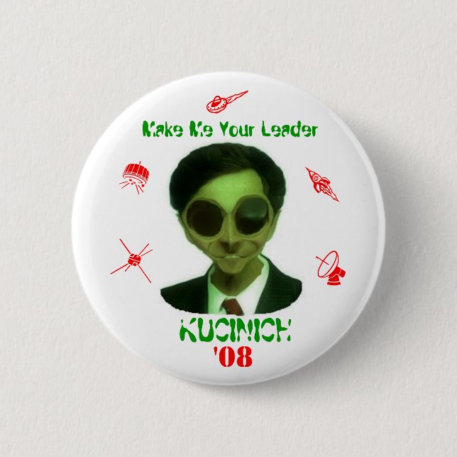 Kucinich '08 pinback button (Front)