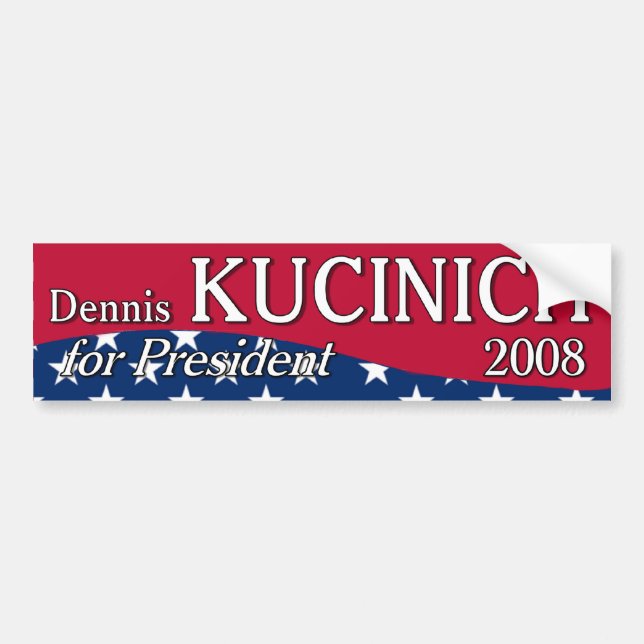 Kucinich Curved Bumper Sticker (Front)