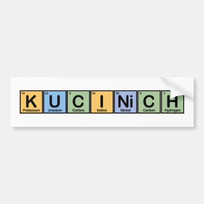 Kucinich made of Elements Bumper Sticker