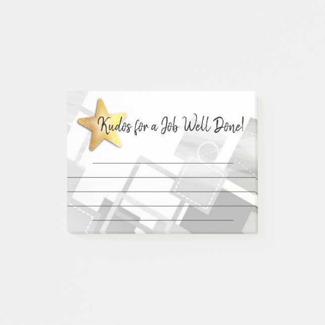Kudos great job employee recognition award post-it notes (Front)