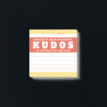 Kudos project management recognition award post-it notes<br><div class="desc">Fun shout-outs to your employees for everyday accomplishments! Recognition award post-its are a cheap and easy way to keep your staff engaged and motivated, the perfect addition to work incentive programs. This one features kudos for participation in special projects or project management.</div>