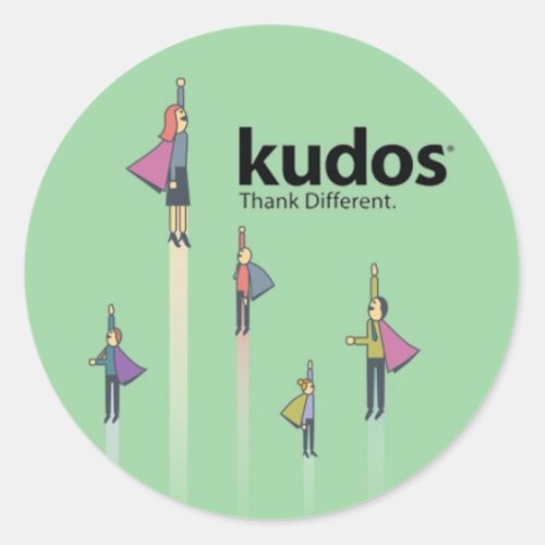 Kudos Superhero Classic Round Sticker