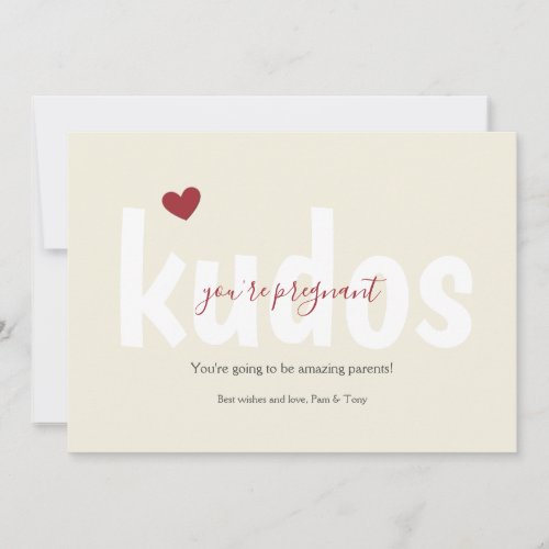 Kudos Youre Pregnant Congratulations Card