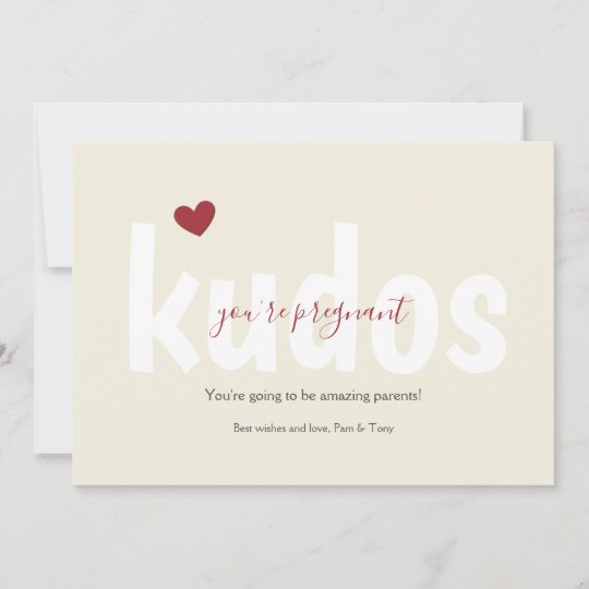 Kudos You Re Pregnant Congratulations Card Zazzle Com