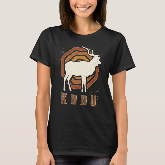 Kudu Vintage Retro Classic Animal Love T-Shirt (Front)