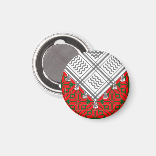 Kufiya and Tatreez Magneet Magnet (Front/Back)