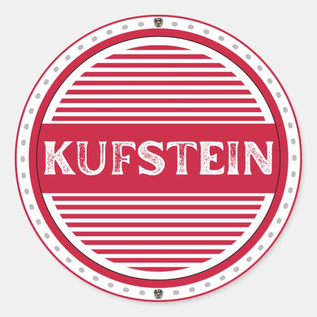 Kufstein City Pride Emblem – Austrian Identity Classic Round Sticker (Front)