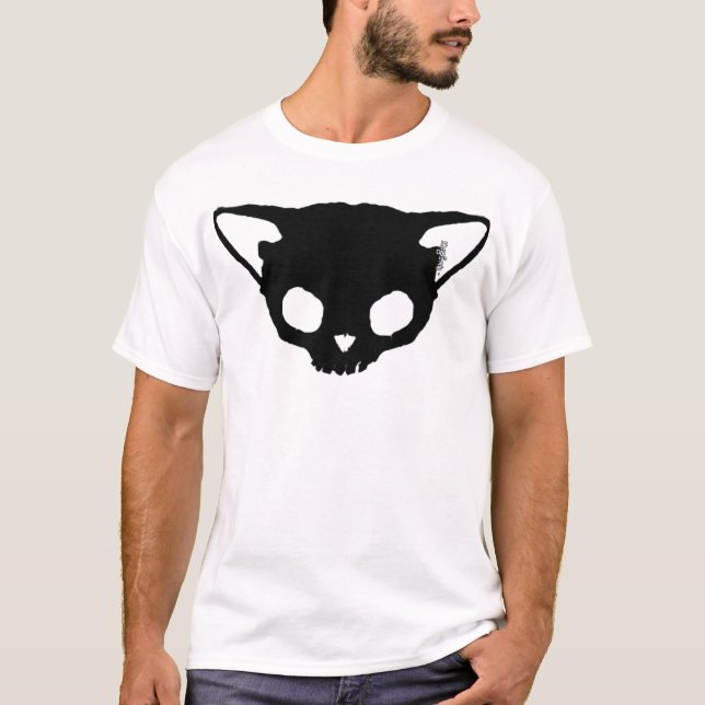 Kuginh™ Black Cat Skull T-Shirt (Front)