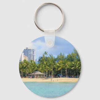 Kuhio Beach at Waikiki, Oahu, Hawaii Keychain