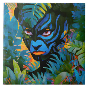 “Kuiráya” – Painted Leaf - Women In Amazonia Ceramic Tile