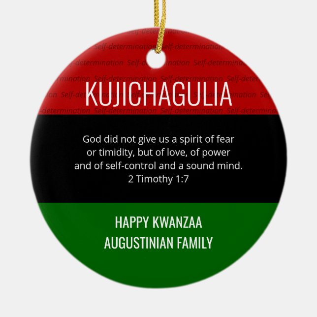 KUJICHAGULIA Kwanzaa Ceramic Ornament (Front)