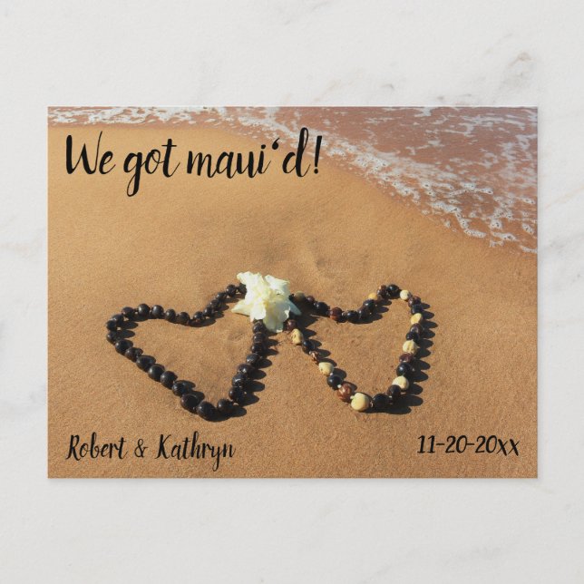 Kukui Nut Lei Beach We Got Maui'd Postcard (Front)