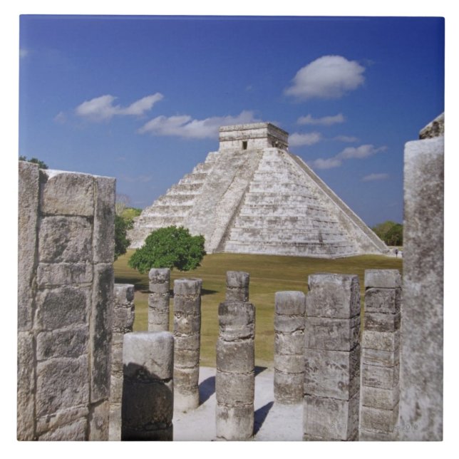 Kukulcan Pyramid as seen from the Group of the Ceramic Tile (Front)