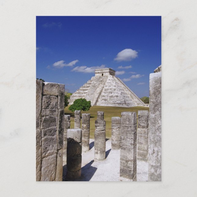 Kukulcan Pyramid as seen from the Group of the Postcard (Front)