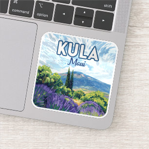 Kula Maui Haleakala Hawaii Lavender Retro Sticker