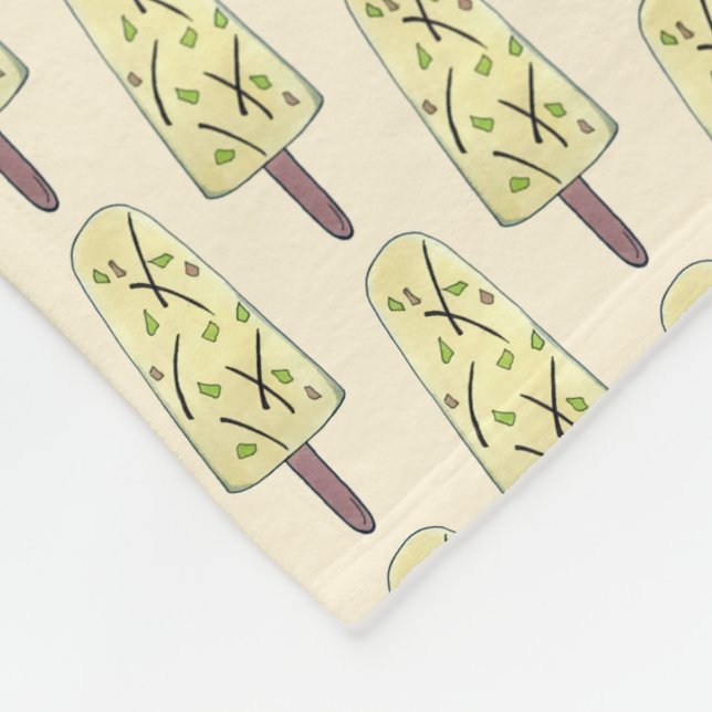 Kulfi Qulfi Indian Food Ice Cream Frozen Dessert Fleece Blanket (Corner)