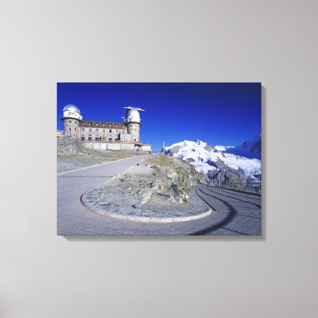 Kulm hotel and trail, Gornergrat, Zermatt, Canvas Print (Front)