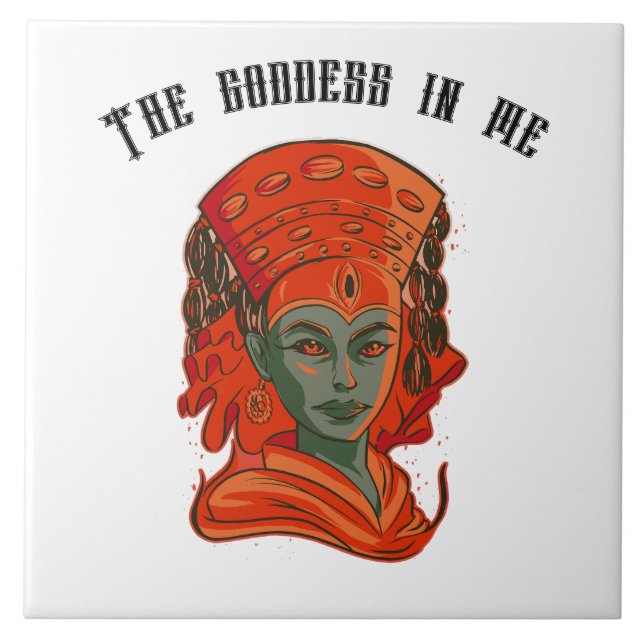 Kumari – Divine Feminine Goddess Art Ceramic Tile (Front)