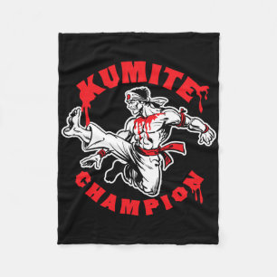 Kumite Champion Blood Sports Karate Kung Fu Kick Fleece Blanket