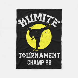 Kumite Tournament Champ Vintage Martial Arts Karat Fleece Blanket