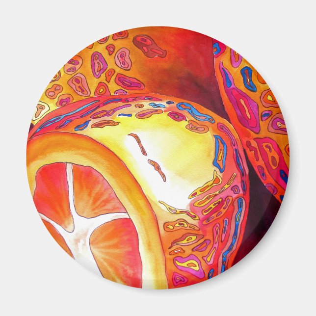 Kumquats orange citrus watercolour fruit art magnet (Front)