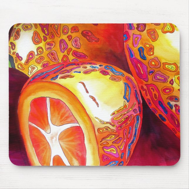 Kumquats orange citrus watercolour fruit art mouse pad (Front)