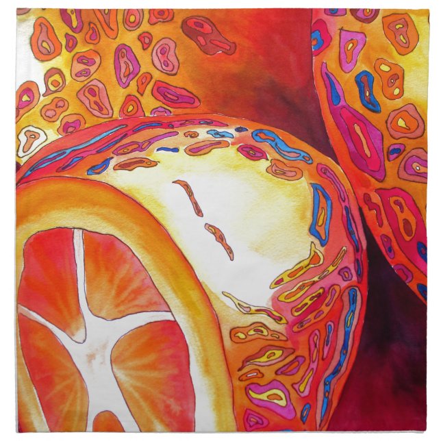 Kumquats orange citrus watercolour fruit art napkin (Front)