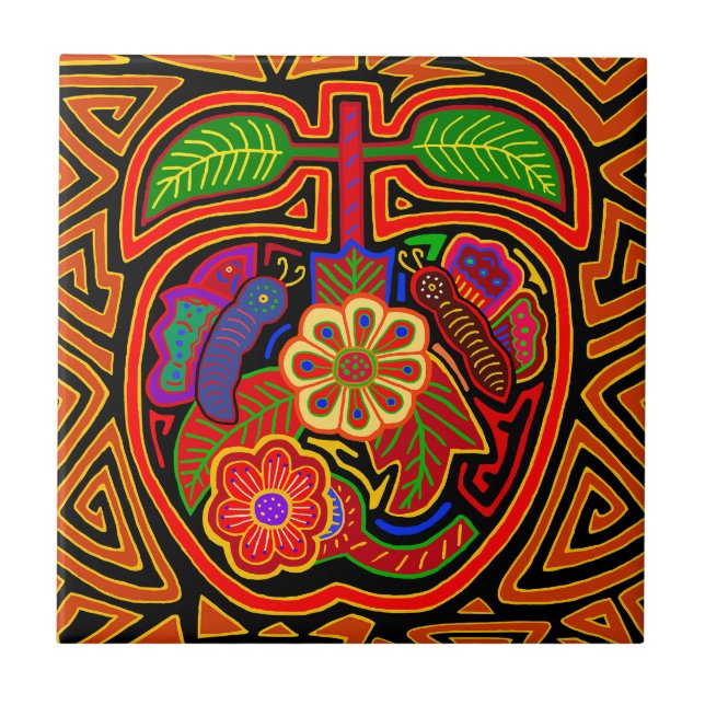 Kuna Indian Apple  Ceramic Tile (Front)