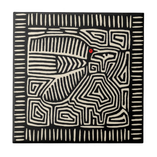 Kuna Indian Black Bird Tile
