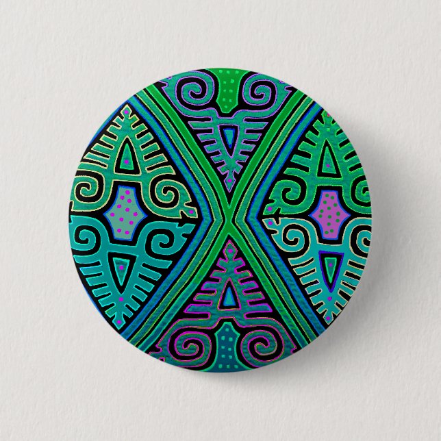 Kuna Indian Diamond Mola Button (Front)