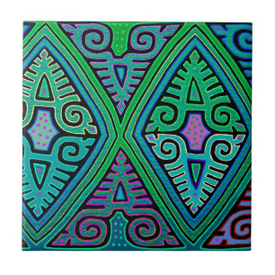 Kuna Indian Diamond Mola Ceramic Tile