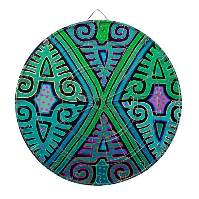 Kuna Indian Diamond Mola Dart Board (Front)